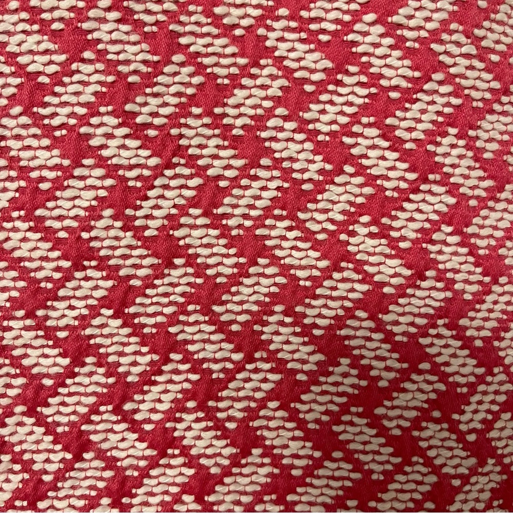 Talbots Red white tweed print skirt with front hem split - Picture 3 of 3